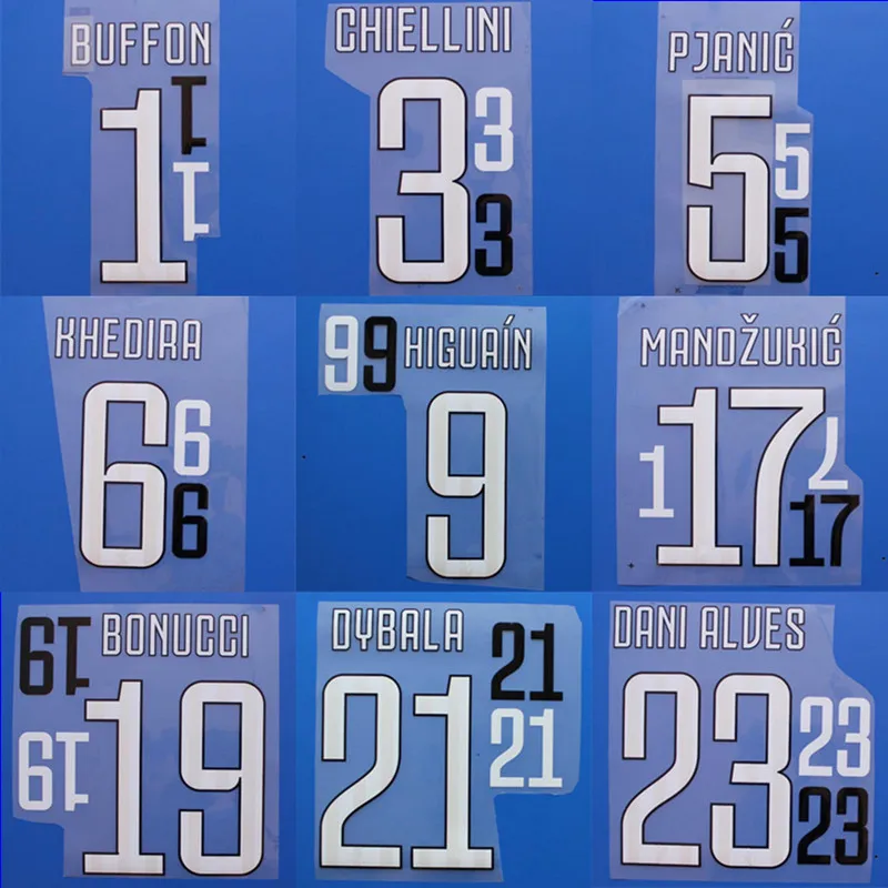 2017-18 HOME BUFFON DYBALA CHIELLINI PJANIC KHEDIRA HIGUAIN MANDZUKIC BONUCCI DANI ALVES Custom Nameset Football Satch Badges
2017-18 HOME BUFFON DYBALA CHIELLINI PJANIC KHEDIRA HIGUAIN MANDZUKIC BONUCCI DANI ALVES Custom Nameset Football Satch Badges