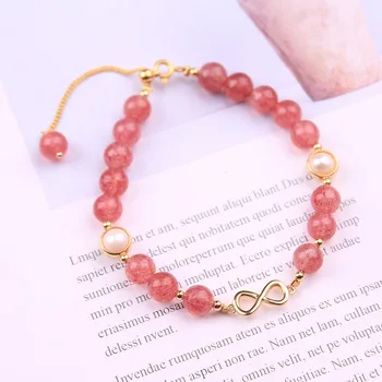 Natural strawberry crystal with pearl DIY pendant bracelet female fashion popular design natural jade bead jewelry sweet
Natural strawberry crystal with pearl DIY pendant bracelet female fashion popular design natural jade bead jewelry sweet