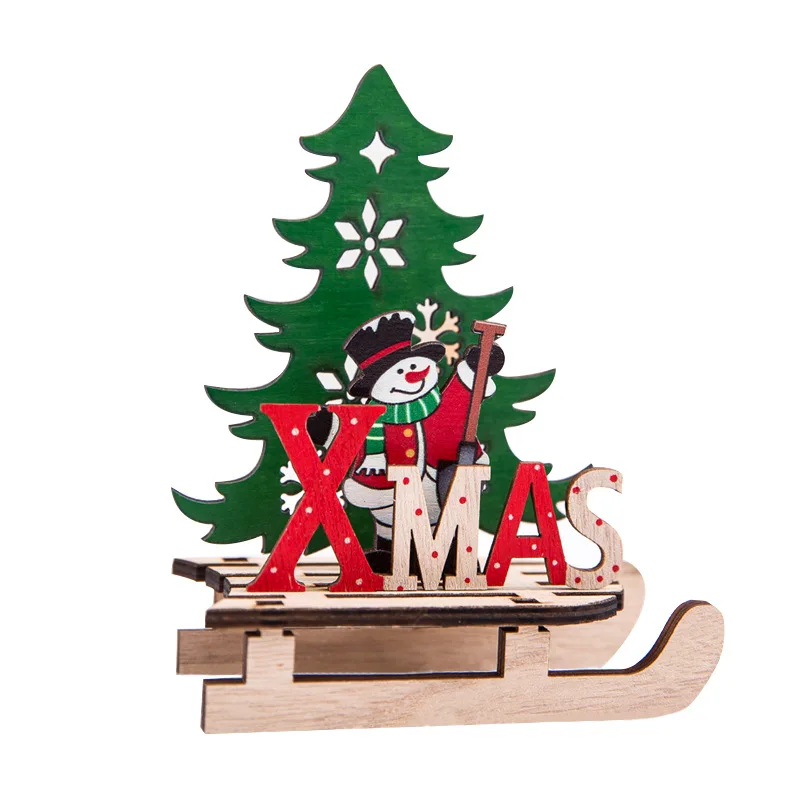 1 шт. Деревянные Подвески в форме рождественской елки DIY Санта Клаус/Снеговик