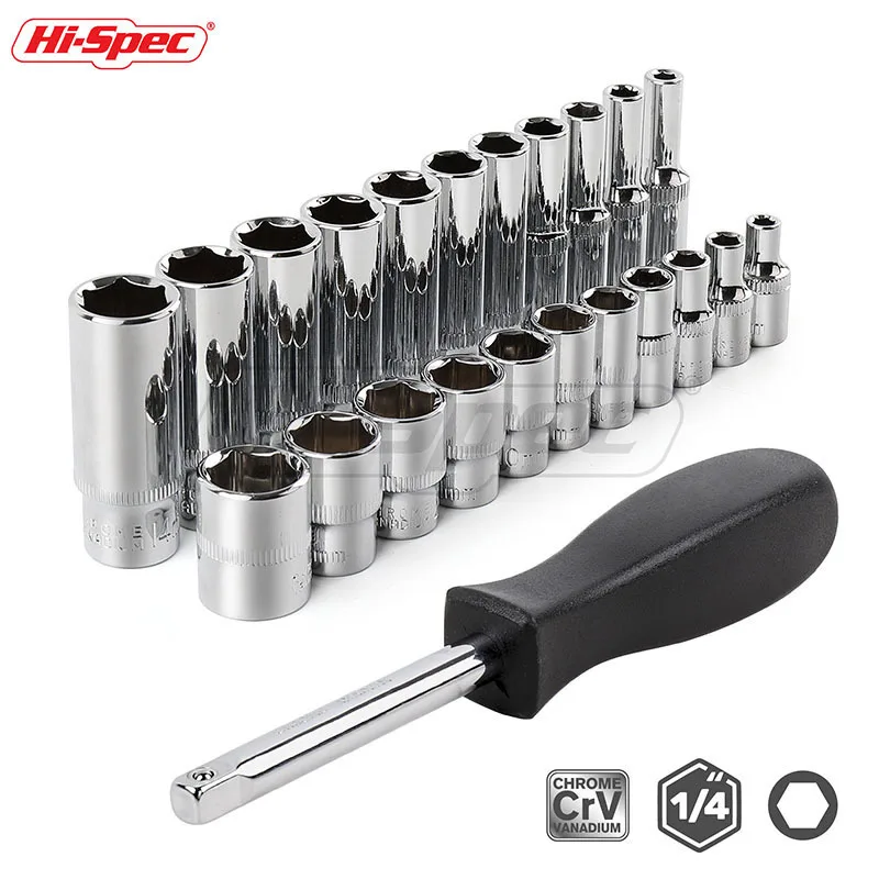 Hi-Spec 12pc 1/4 Socket Set Short Long Deep Socket Ratchet Socket Wrench Bike Torque Wrench Spanner Set Car Auto Repair Tool
Hi-Spec 12pc 1/4 Socket Set Short Long Deep Socket Ratchet Socket Wrench Bike Torque Wrench Spanner Set Car Auto Repair Tool