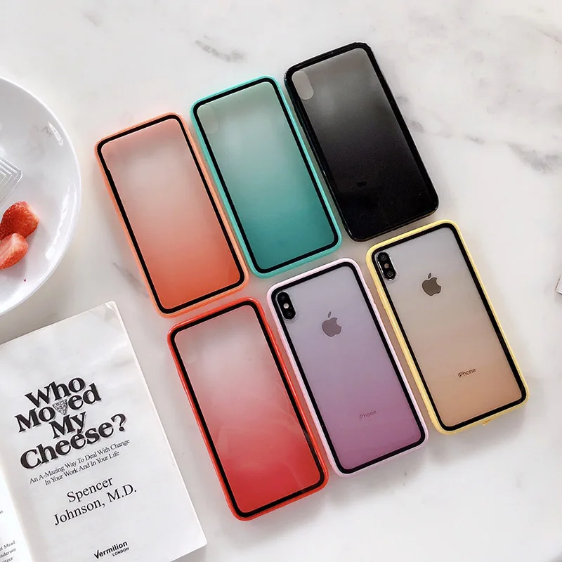 Fashion Gradient rainbow backcover for iphone X XR XS Max Transparent soft TPU case for iphone 6 6s 7 8 7plus Protective shell
Fashion Gradient rainbow backcover for iphone X XR XS Max Transparent soft TPU case for iphone 6 6s 7 8 7plus Protective shell