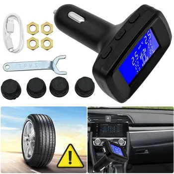 LCD Car TPMS Tire Pressure Monitoring System Cigarette Lighter Plug TPMS LCD Screen Display 4 External Sensors Auto Tyre Alarm
LCD Car TPMS Tire Pressure Monitoring System Cigarette Lighter Plug TPMS LCD Screen Display 4 External Sensors Auto Tyre Alarm