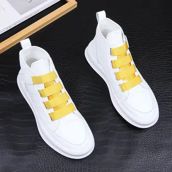 2020 white Color Casual Vulcanize Boots for Men Lace-Up leather Flat Shoes High Top Spring Autumm Boys Students Sneakers 
2020 white Color Casual Vulcanize Boots for Men Lace-Up leather Flat Shoes High Top Spring Autumm Boys Students Sneakers