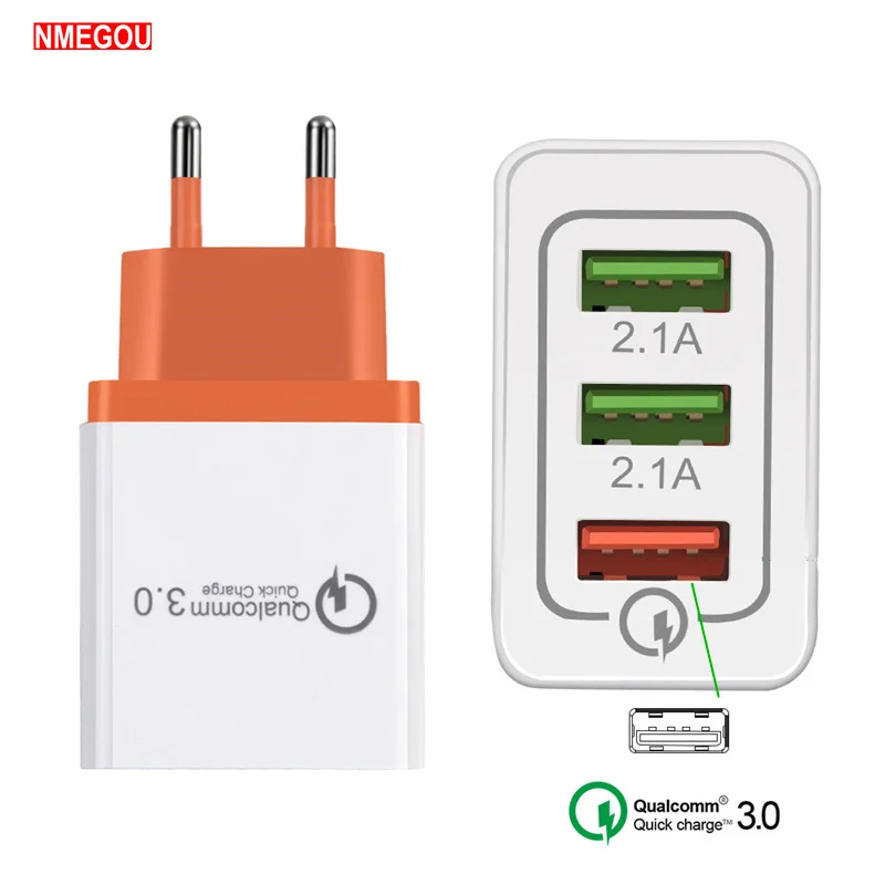 Мощное зарядное устройство с 3 Usb-портами QC 0 настенный адаптер для быстрой