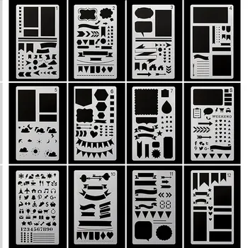 DIY Drawing Template for Diary Notebook Scrapbook Paper Craft Projects 12 Pcs bullet Journal Stencil Set cutting dies
DIY Drawing Template for Diary Notebook Scrapbook Paper Craft Projects 12 Pcs bullet Journal Stencil Set cutting dies