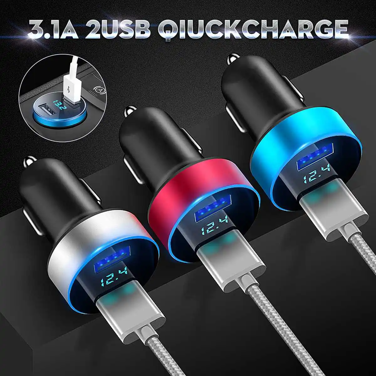 Mini 5V 3.1A Dual USB Car Charger LED Display Monitor For Xiaomi Samsung For iPhone X 8 P MP3 MP4 Carmera Fast Car Phone Charger
Mini 5V 3.1A Dual USB Car Charger LED Display Monitor For Xiaomi Samsung For iPhone X 8 P MP3 MP4 Carmera Fast Car Phone Charger