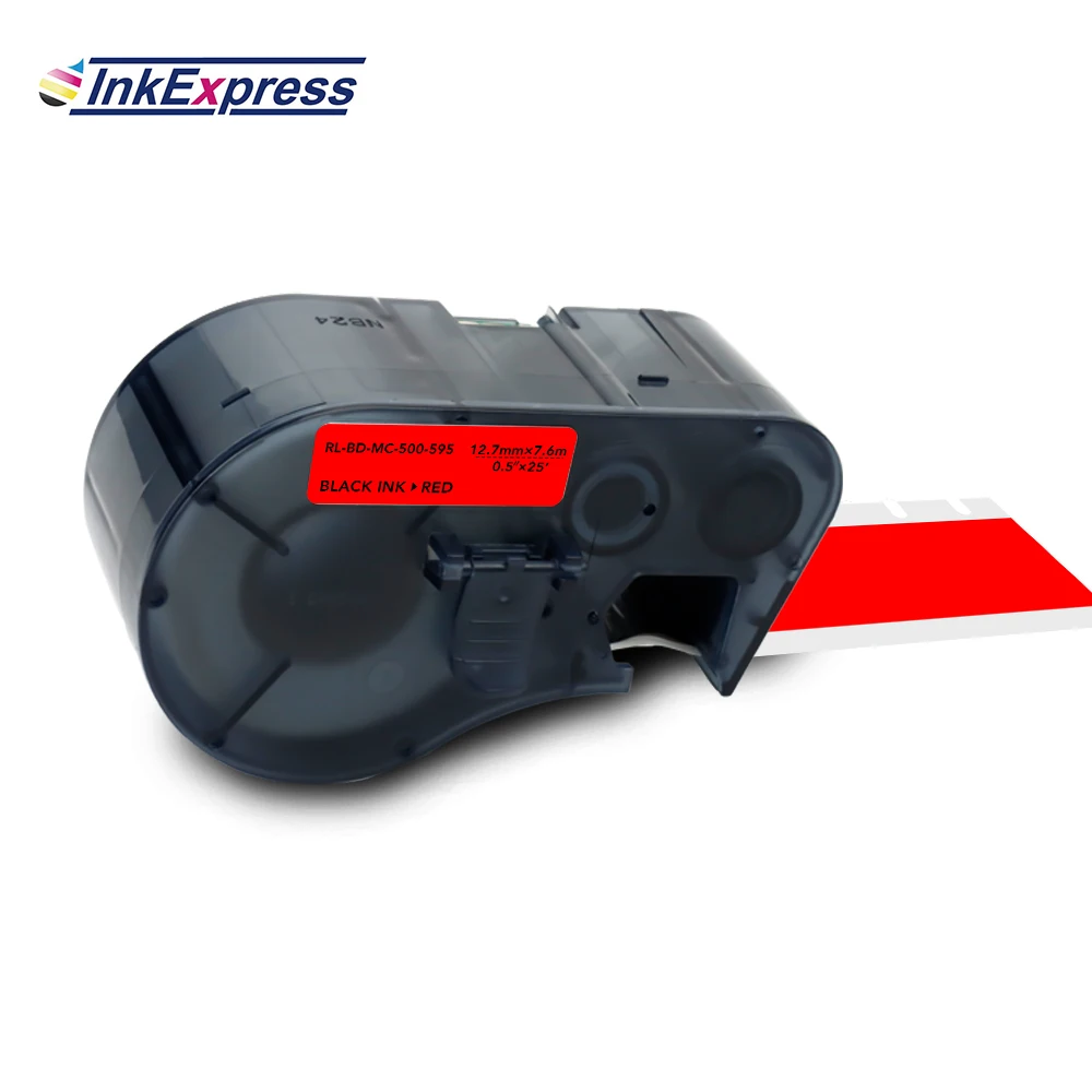 

InkExpress Label Tape Compatible For Brady MC-500-595 Black On Red Labels For Brady BMP-41 BMP-51 BMP-53 Handheld Label Maker