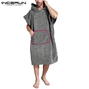 INCERUN 2020 Leisure Sleep Robes Men Short Sleeve Hooded Homewear Solid Color Nightgown Man Patchwork Loose Pocket Bathrobes 5XL 
INCERUN 2020 Leisure Sleep Robes Men Short Sleeve Hooded Homewear Solid Color Nightgown Man Patchwork Loose Pocket Bathrobes 5XL
