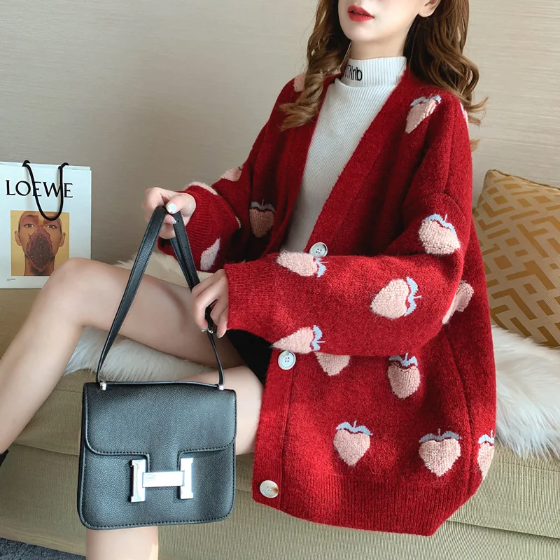 Women's sweater, red knitted sweater, Korean style, spring and autumn of 2020, women's sweater
Women's sweater, red knitted sweater, Korean style, spring and autumn of 2020, women's sweater