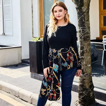 Womens Fashion Casual Plus Size Asymmetrical Long Sleeve Patchwork Tops Shirt motion fashion Leisure Solid color style Work 
Womens Fashion Casual Plus Size Asymmetrical Long Sleeve Patchwork Tops Shirt motion fashion Leisure Solid color style Work