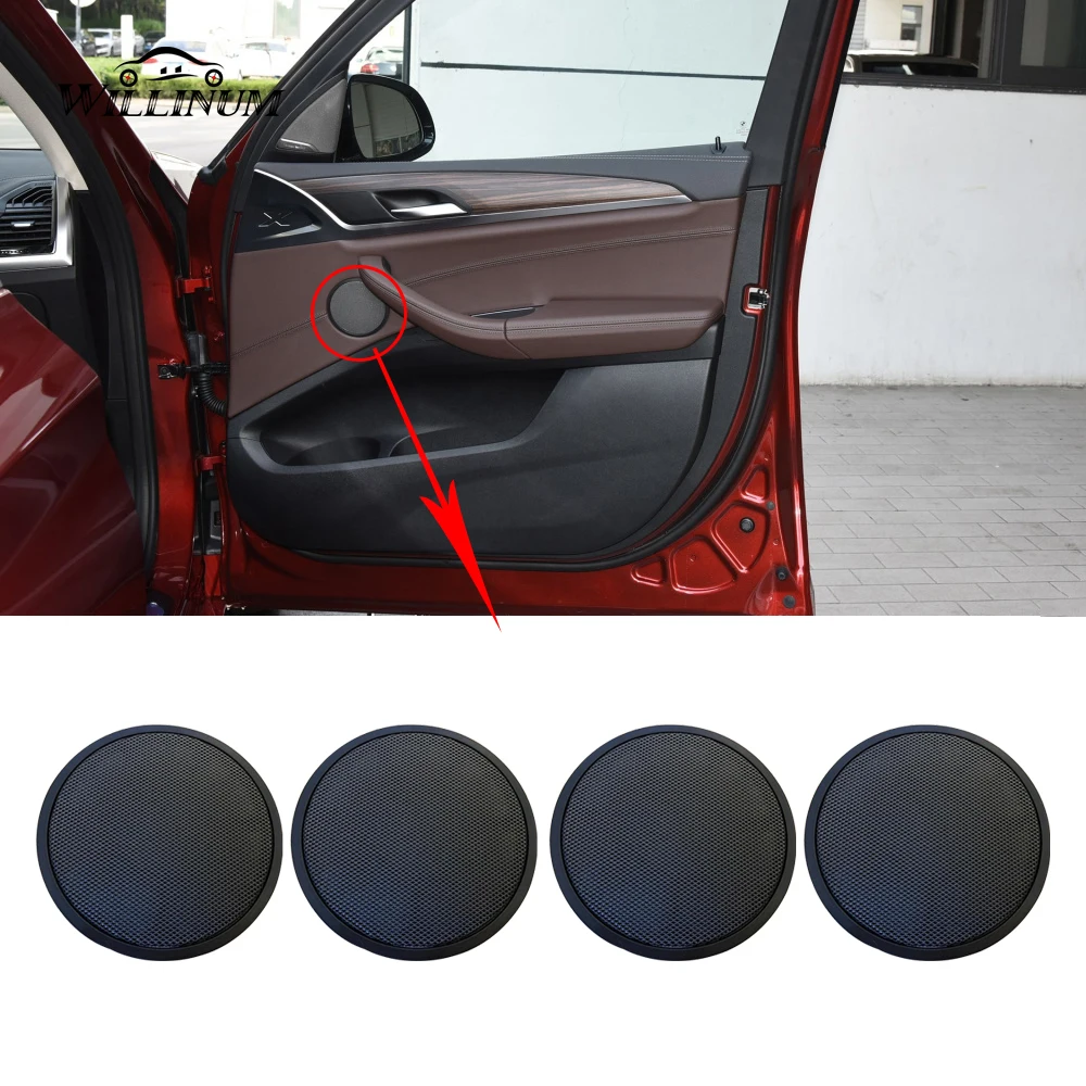 Car door speaker cover trim for BMW G01 G02 X3 X4 audio midrange loudspeaker horn lid case black stainless steel upgrade shell
Car door speaker cover trim for BMW G01 G02 X3 X4 audio midrange loudspeaker horn lid case black stainless steel upgrade shell