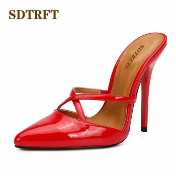 SDTRFT Slides Women Party Sandals Summer Elegant 13cm thin High Heels Narrow Band Shoes Pointed Toe wedding pumps Plus:38-47 48
SDTRFT Slides Women Party Sandals Summer Elegant 13cm thin High Heels Narrow Band Shoes Pointed Toe wedding pumps Plus:38-47 48