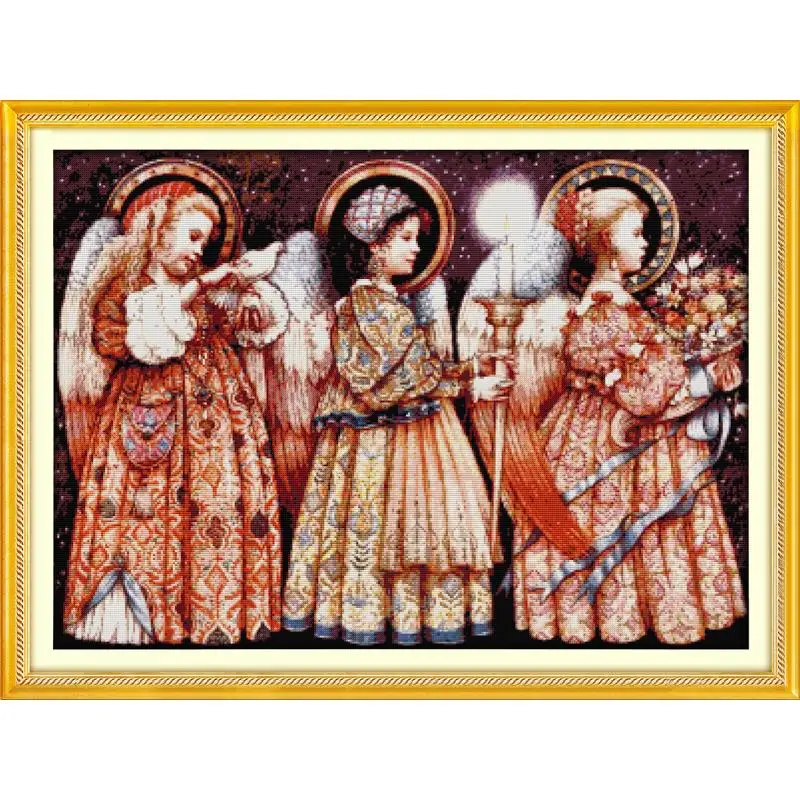 Набор для рукоделия Joy SundayChristmas Eve Angels вышивки крестиком набор напечатанный на