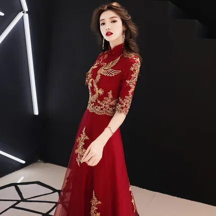 Dress for Toast Bride 2018 Autumn & Winter New Style Long Sleeve Red Return Feast Marriage Wine Formal Dress Women's Explicit Th
Dress for Toast Bride 2018 Autumn & Winter New Style Long Sleeve Red Return Feast Marriage Wine Formal Dress Women's Explicit Th