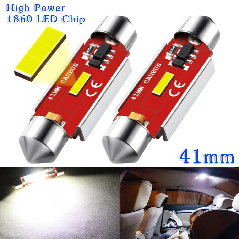 2pcs 41mm LED Light Bulb Error Free White C5W Car Interior Dome Map Lamp Kit 470 Inductor Stable EMI Suppression
2pcs 41mm LED Light Bulb Error Free White C5W Car Interior Dome Map Lamp Kit 470 Inductor Stable EMI Suppression