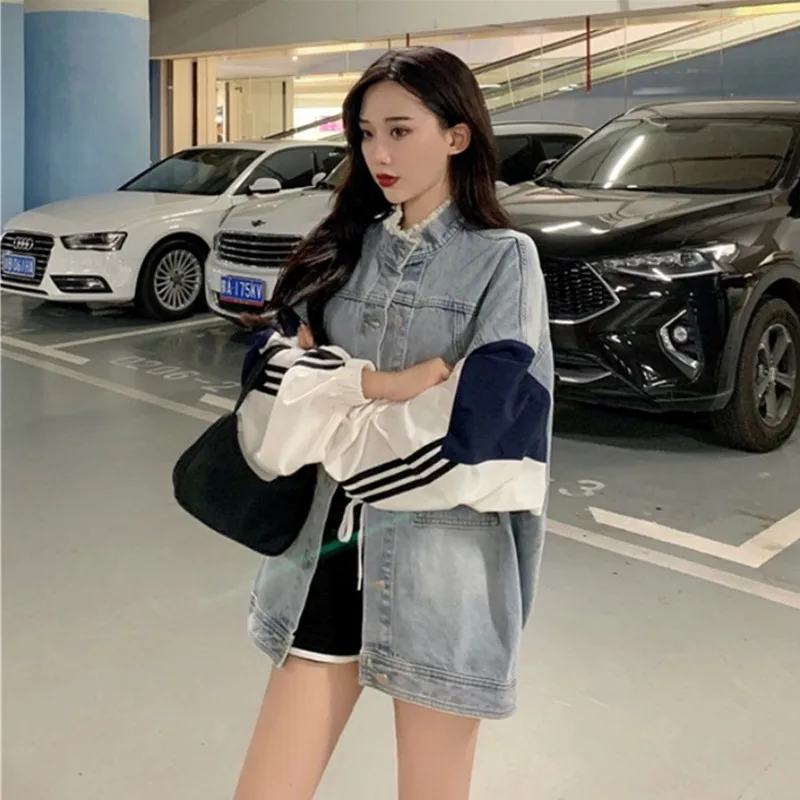 2020 Spring And Autumn Korean Version Of The New Hit Color Stitching Women's Denim Jacket Female Loose Mid-length Women
2020 Spring And Autumn Korean Version Of The New Hit Color Stitching Women's Denim Jacket Female Loose Mid-length Women