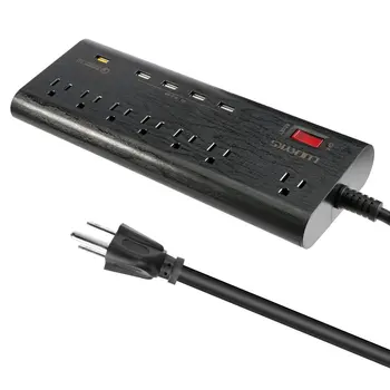 LUCK Black Multifunctional Surge Protective Platooninsert 7 Outlet Extension Socket Power Strip with 5 USB Charging Ports
LUCK Black Multifunctional Surge Protective Platooninsert 7 Outlet Extension Socket Power Strip with 5 USB Charging Ports