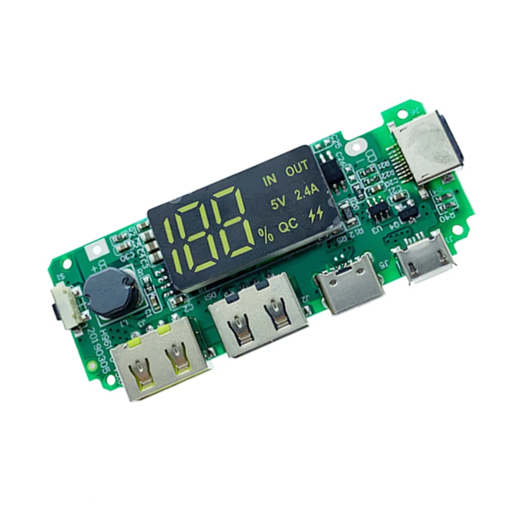 5V 2.4A 18650 Lithium Battery Module LED Dual USB Micro Type-C USB Mobile Power Charger Board Circuit Protection Module
5V 2.4A 18650 Lithium Battery Module LED Dual USB Micro Type-C USB Mobile Power Charger Board Circuit Protection Module