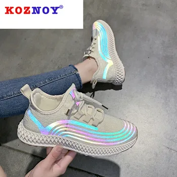 Koznoy 2020 Women Sneakers Night Reflection Breathable Knitting Comfortable Soft Flats Shoes Women Spring Autumn Platform Shoes
Koznoy 2020 Women Sneakers Night Reflection Breathable Knitting Comfortable Soft Flats Shoes Women Spring Autumn Platform Shoes