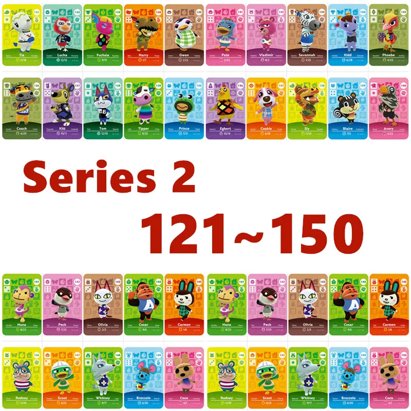 Animal Crossing Card nfc Amiibo Card Work for NS Games Series 2 For nintend switch and switch lite (121 to 150) 
Animal Crossing Card nfc Amiibo Card Work for NS Games Series 2 For nintend switch and switch lite (121 to 150)