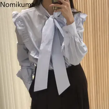 Nomikuma Blusa Elegant Bow Tie Collar Long Sleeve Blouse Women Solid Color Casual Fashion Loose Shirts Korean New Blusas 3a680
Nomikuma Blusa Elegant Bow Tie Collar Long Sleeve Blouse Women Solid Color Casual Fashion Loose Shirts Korean New Blusas 3a680