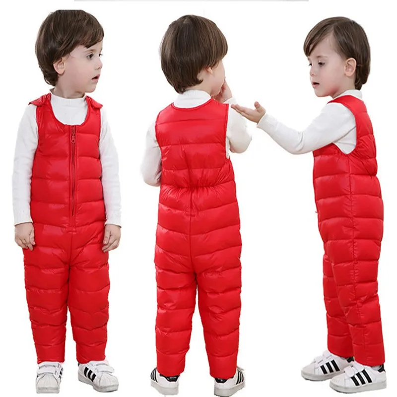 

Baby Children Warm Strap Pant for Girls Boys Winter Down-Cotton Jumpsuit Overalls Suit 2021 Kids Casual Rompers Clothes Sets