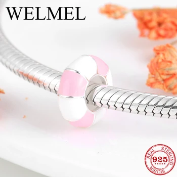Pink enamel 925 Sterling Silver Swimming ring Stopper spacer Beads fit Women Bracelets Making DIY Jewelry
Pink enamel 925 Sterling Silver Swimming ring Stopper spacer Beads fit Women Bracelets Making DIY Jewelry