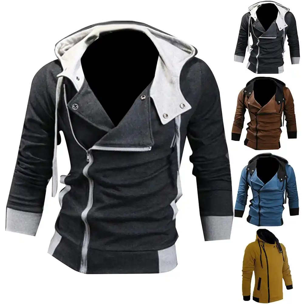 slim fit drawstring long sleeve sweatshirt hooded jacket coat