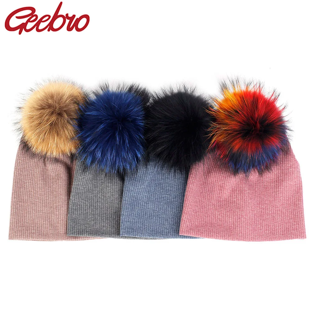 Geebro Lovely Adults Cotton Knitted Hat Women Men Beanie Hats Solid Color Warm Ribbed Skull Cap with Real Fur Pompom for Winter
Geebro Lovely Adults Cotton Knitted Hat Women Men Beanie Hats Solid Color Warm Ribbed Skull Cap with Real Fur Pompom for Winter