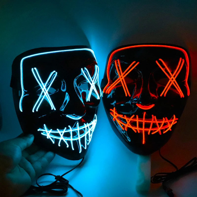 LED Halloween Mask Glowing in Dark Luminous EL Wire Mask for DJ Cosplay Party Night Club Costumes Neon Masks Halloween Props
LED Halloween Mask Glowing in Dark Luminous EL Wire Mask for DJ Cosplay Party Night Club Costumes Neon Masks Halloween Props