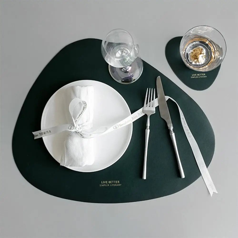 Tableware Pad Placemat Table Mat PU Leather Heat Insulation Non-Slip Simple Placemats Disc Coaster Placemat for Dining Table
Tableware Pad Placemat Table Mat PU Leather Heat Insulation Non-Slip Simple Placemats Disc Coaster Placemat for Dining Table