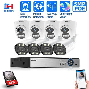 H.265+ 8CH 5MP POE Security System 8CH NVR Kit Two-way Audio IP Camera Outdoor Face Detection CCTV Video Surveillance NVR Set
H.265+ 8CH 5MP POE Security System 8CH NVR Kit Two-way Audio IP Camera Outdoor Face Detection CCTV Video Surveillance NVR Set