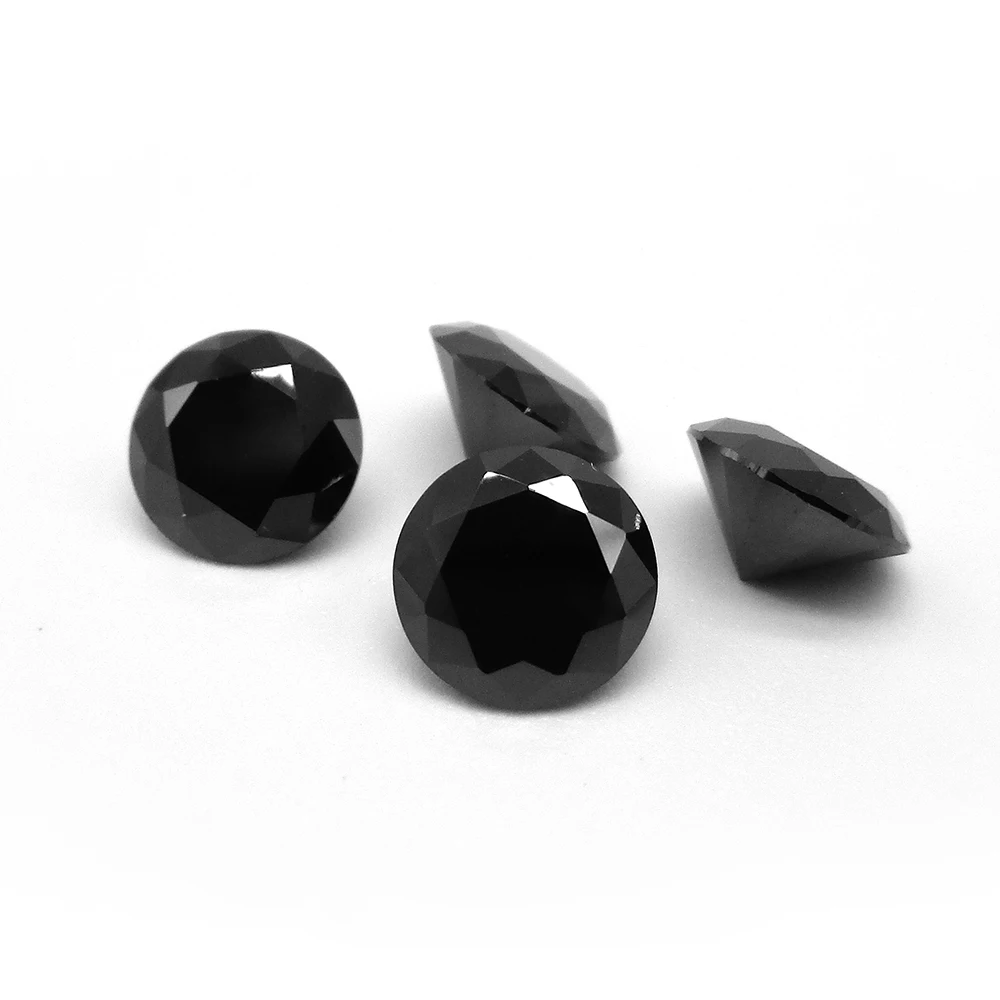 

50pcs 3.5mm to 16mm 5A Factory Direct Price Round Machine Cut Black Lab Created Loose Cubic Zirconia Zircon Stone