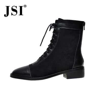 JSI Mid-calf Low square Heel Boots Genuine leather Woman Winter Square Toe Boots Ladies Cross-tied Patchwork Boots JO628
JSI Mid-calf Low square Heel Boots Genuine leather Woman Winter Square Toe Boots Ladies Cross-tied Patchwork Boots JO628