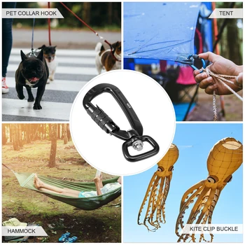 

Carabiner Outdoor Auto Locking Survival Screw Lock Buckle D-Ring Key Chain Clip Camping Climb Rescue Gear Hook Swivel Carabiner