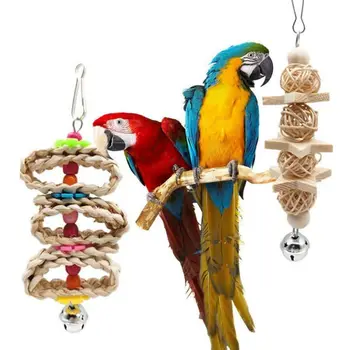 8 Pcs/set Bird Parrot Swing Chew Toys Natural Wood Hanging Bell Birds Cage Decor
8 Pcs/set Bird Parrot Swing Chew Toys Natural Wood Hanging Bell Birds Cage Decor