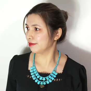 Lii Ji Blue Turquoise Howlite 2 Row Necklace For Women Fashion Necklace Magnetic clasp Approx 50cm
Lii Ji Blue Turquoise Howlite 2 Row Necklace For Women Fashion Necklace Magnetic clasp Approx 50cm