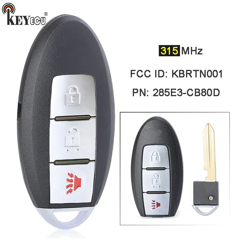 KEYECU 315MHz FCC ID: KBRTN001 IC: 285E3-CB80D дистанционный смарт ключ-брелок для Murano 2005 2006 2007
KEYECU 315MHz FCC ID: KBRTN001 IC: 285E3-CB80D дистанционный смарт ключ-брелок для Murano 2005 2006 2007
