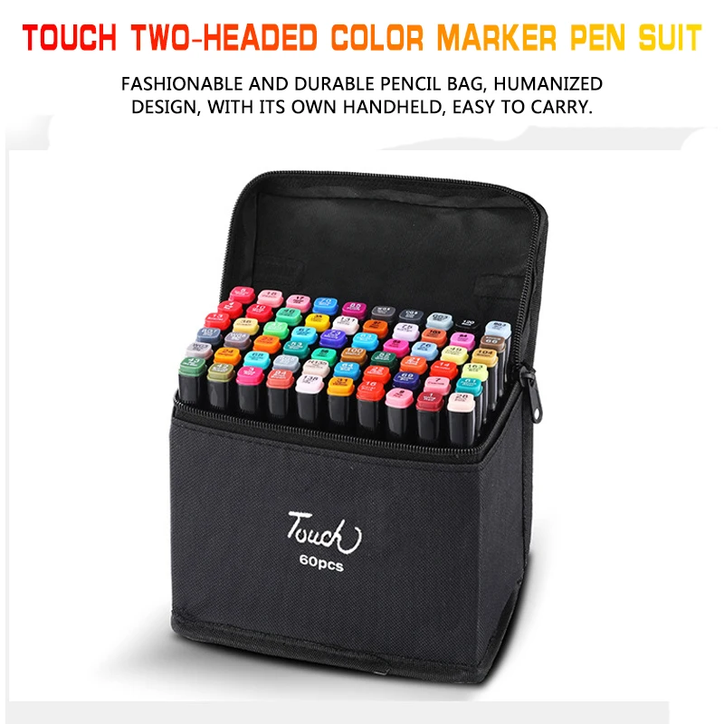Touch two-headed color marker pen suit, 60-color 80-color student design hand-painted pen, animation sketch watercolor pen
Touch two-headed color marker pen suit, 60-color 80-color student design hand-painted pen, animation sketch watercolor pen