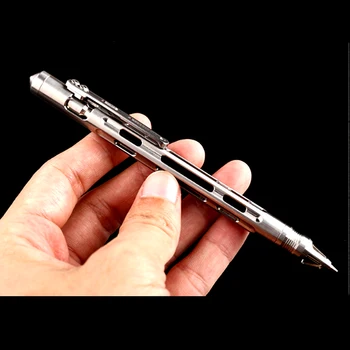 

A319 New titanium alloy EDC defense broken window tactical pen press type student pencil automatic pencil signature pen gun bolt