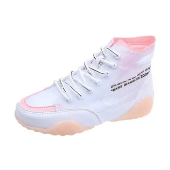 High-top mesh anti-wrinkle color matching women's shoes woman breathable lace up flat shoes thick-soled vulcanized sneakers
High-top mesh anti-wrinkle color matching women's shoes woman breathable lace up flat shoes thick-soled vulcanized sneakers