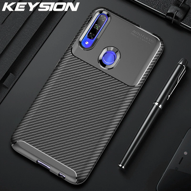 KEYSION противоударный чехол для Huawei Honor 9X глобальная версия Углеволокно полная