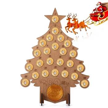 

Christmas Wooden Advent Calendar Santa Claus Elk New Year Countdown Home Decor Fit 24 Circular Chocolates Stand Rack Decorations