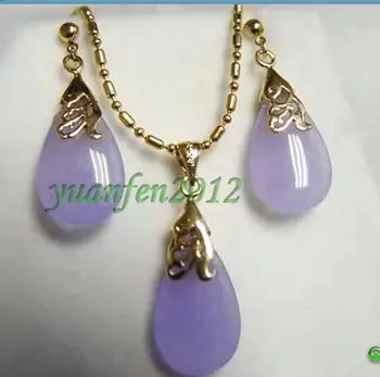 new Style Hot sale*** Fashion Jewelry purple jade pendant necklace earring sets Fashion Wedding Party Jewellery
new Style Hot sale*** Fashion Jewelry purple jade pendant necklace earring sets Fashion Wedding Party Jewellery