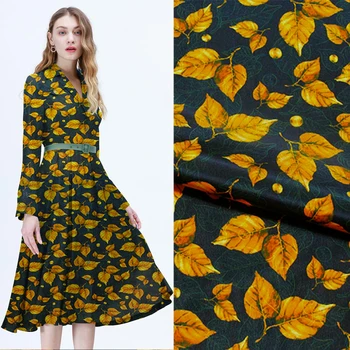 Leaf printing 100% mulberry silk crepe de chine fabric cloth material 140cm width 12 momme fashion shirt sewing fabric for dress
Leaf printing 100% mulberry silk crepe de chine fabric cloth material 140cm width 12 momme fashion shirt sewing fabric for dress