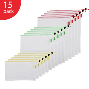 15Pcs/set Reusable Mesh Produce Bags Washable and See-through Grocery Bags Premium QJS Shop 
15Pcs/set Reusable Mesh Produce Bags Washable and See-through Grocery Bags Premium QJS Shop