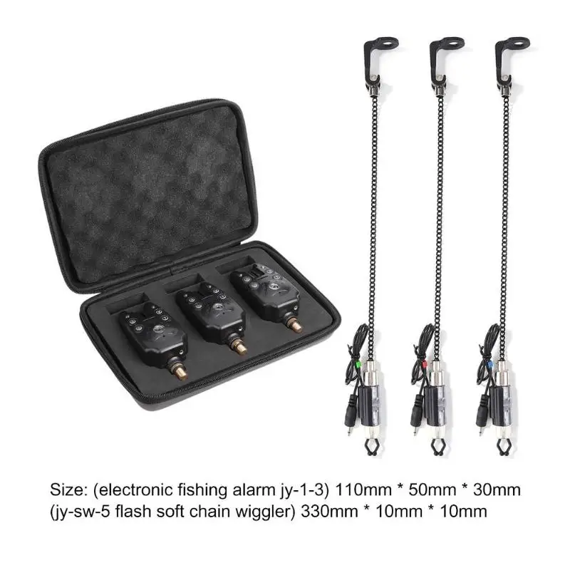 Fishing Alarms 3pcs Fishing Bite Alarm+3pcs Portable Flash Soft Pendant Wiggler Flash Soft Chain Swing Fishing Gear Set
Fishing Alarms 3pcs Fishing Bite Alarm+3pcs Portable Flash Soft Pendant Wiggler Flash Soft Chain Swing Fishing Gear Set
