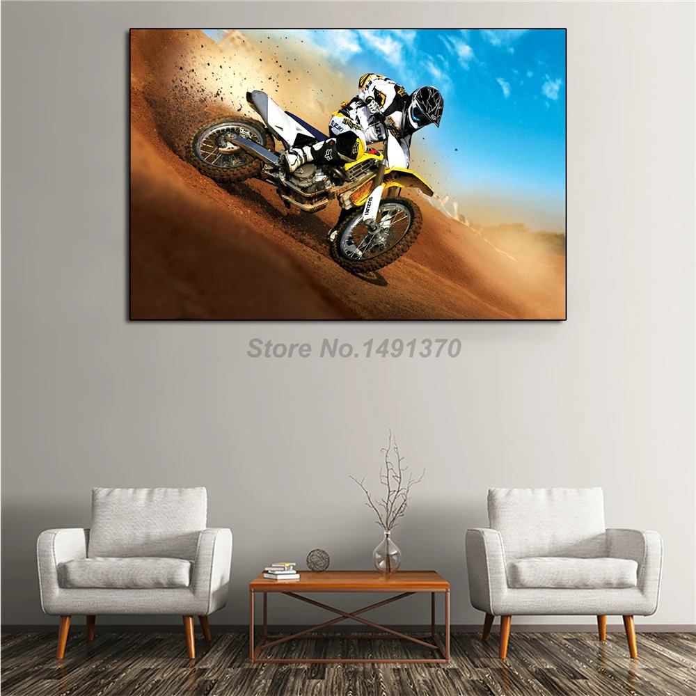 Картина на холсте для экстремального спорта Motocross модульные офисные картины