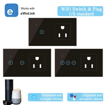 Alexa Compatible eWelink WiFi Switch socket 2 in 1 US standard Voice Control Via Alexa Google Home Support IFTTT Home Automation
Alexa Compatible eWelink WiFi Switch socket 2 in 1 US standard Voice Control Via Alexa Google Home Support IFTTT Home Automation
