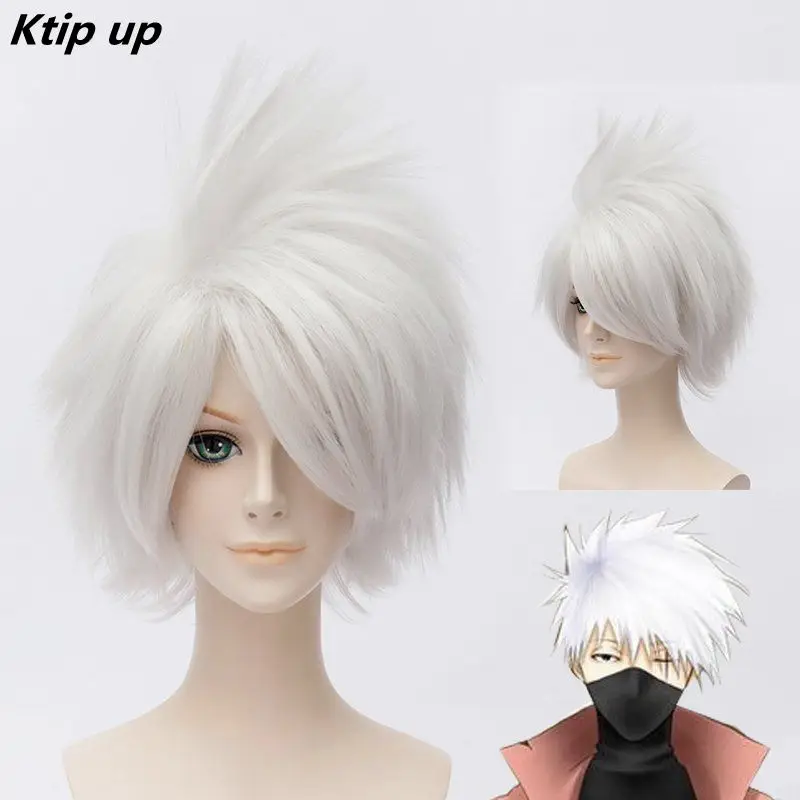 Ktip Up Anime NARUTO Hatake Kakashi Short Layered Silver White Heat Resistant Hair Cosplay Costume Wig
Ktip Up Anime NARUTO Hatake Kakashi Short Layered Silver White Heat Resistant Hair Cosplay Costume Wig